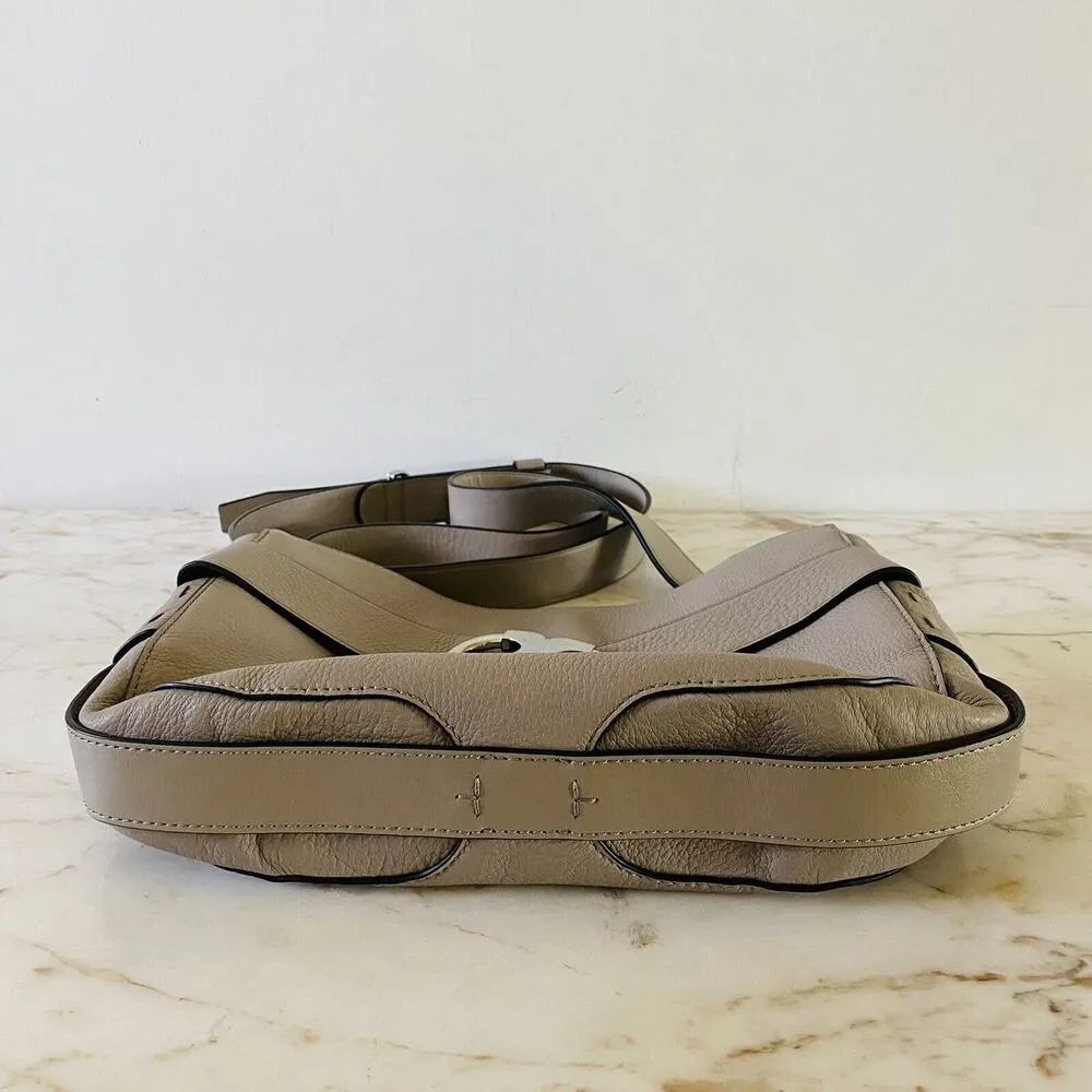 TORY BURCH Solid Tan Soft Leather Shoulder Bag